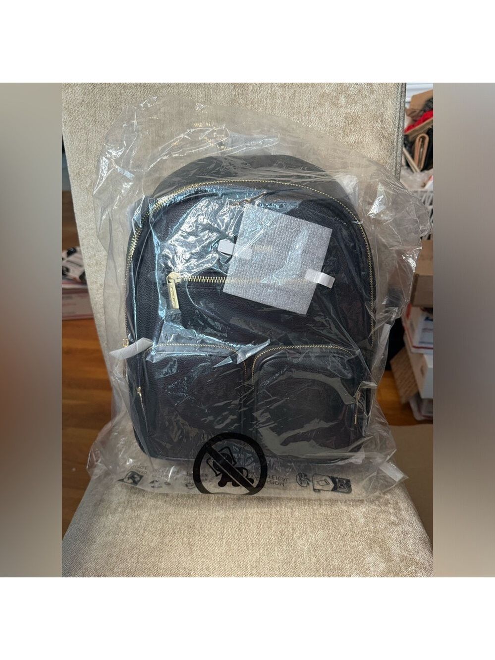 Michael Kors NWT - Jet Set Black Pebble Leather Backpack - $558 Retail - Picture 7 of 7